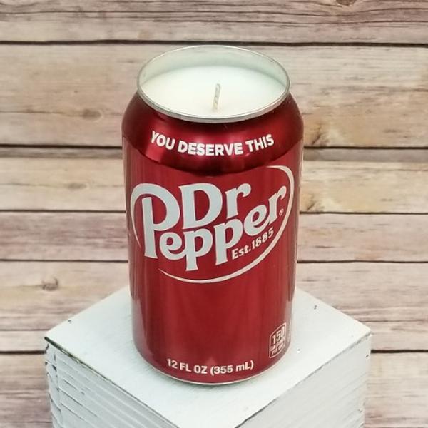 Soy Candle - Dr Pepper Soda Pop Can Soy Wax Candle with Dr Pepper Scent Decor Hand