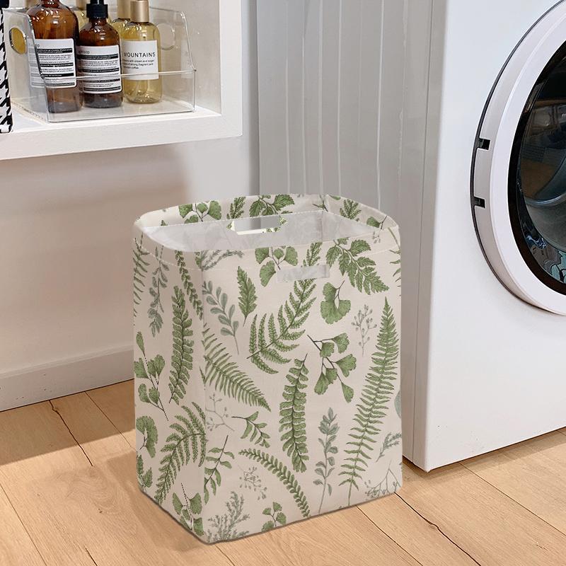 Leaves Pattern Laundry Basket, 1 Count Foldable Storage Basket, Household Laundry Basket, Multifunctional Storage Basket for Home Bathroom