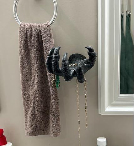 Witch Hand Key Holder Wall Mounted Hooks- Spooky Gothic Home Decor for Kitchens Bedrooms - Multifunctional Hooks Decorations Hanging Keys