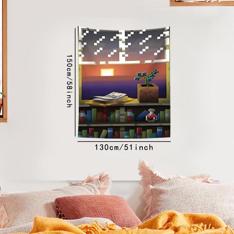 Pixel Sandbox Game Pattern Tapestry, Wall Hanging Decorative Tapestry, Wall Art for Home Living Room Bedroom Dorm, Room Decor