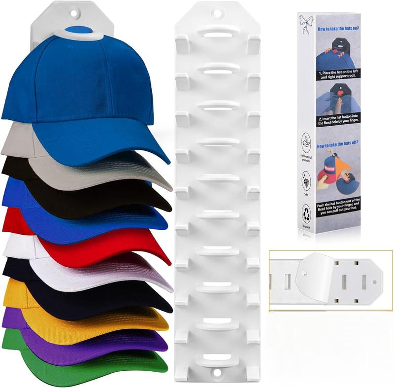 BlackFriday Baseball Hat Rack for Wall, 1-Pack Hat Organizer, Hat Storage Organizer, Hat Hanger Display, Suitable for Door, Closet, Wall. Hanging Smooth Installation Pad