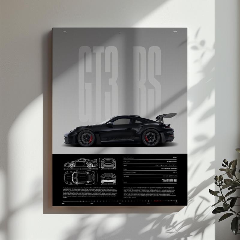 Porsche 911 GT3 RS Poster | Car Poster | Super Car | Home Decor | Wall Decor