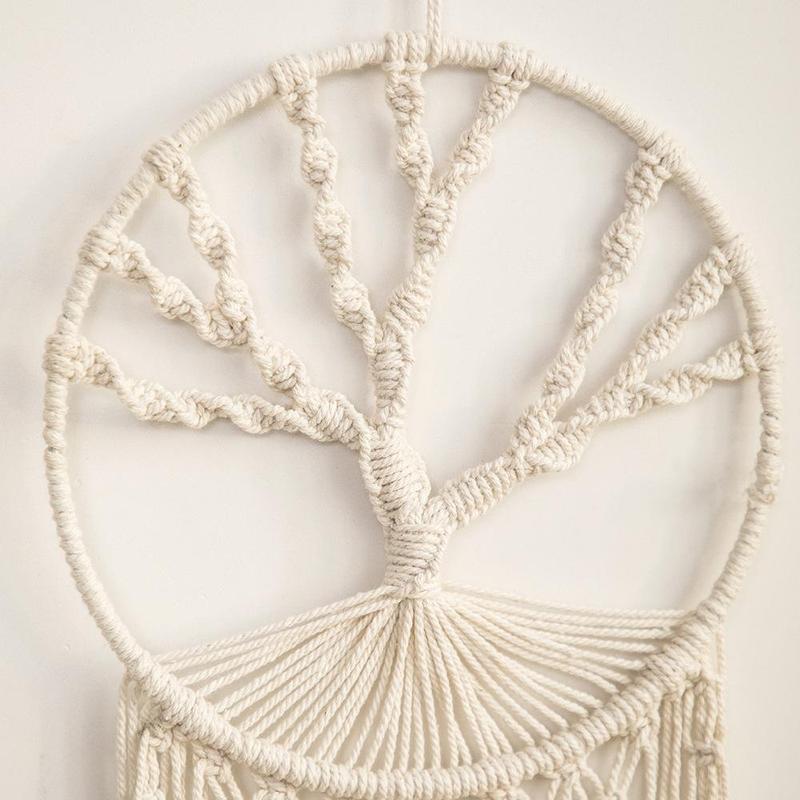 Dream Catcher Hanging Decor, 1 Count Boho Style Woven Tassel Leaf Macrame Dreamcatcher, Wall Hanging Ornament for Home Decor, Room Decor, Spring Decor