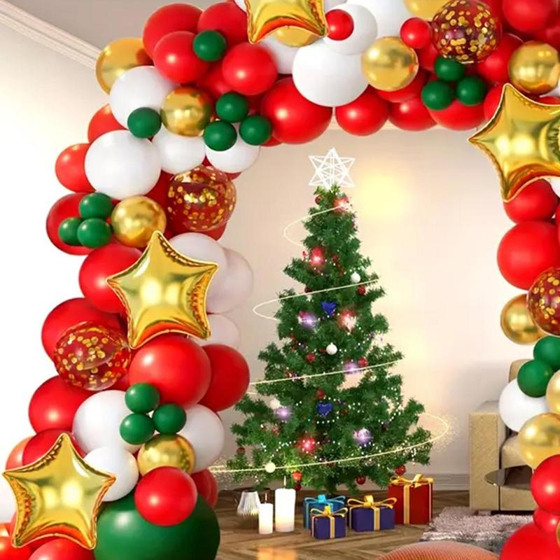 Christmas Balloon Garland Arch Kit, 75pcs set Mixed Color Balloon Set, Latex Balloon for Wedding & Party & Anniversary & Birthday Decoration