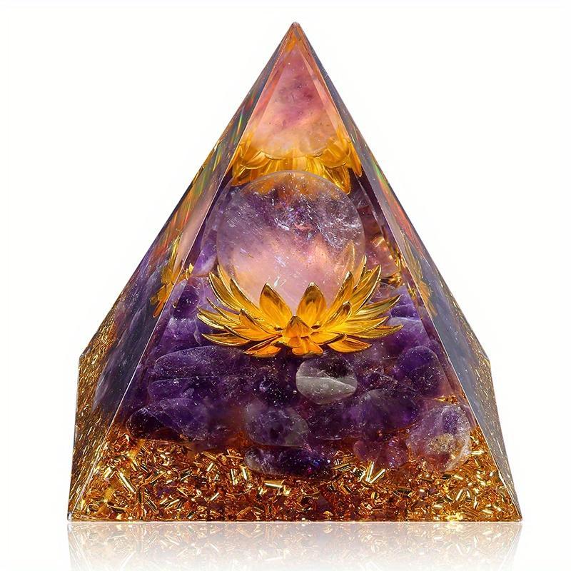 Resin Orgone Pyramid, 1 Count Positive Energy Orgone Pyramid, Meditation Healing Craft, Mean Girls Decorations, Desktop Ornament for Home Decor, Meditation & Attract Luck, Creative Gift