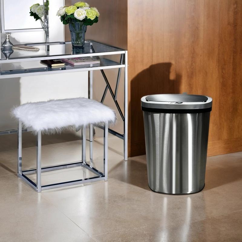 BonaNest Touch Free Stainless Steel 13 Gallon   50L Garbage Trash Bin for Kitchen Office Home