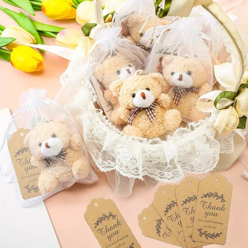 Teddy Bear Plush Doll with Gift Tag, 18pcs set Cute Bear Doll with Gift Box, Wedding Party Gift, Party Favors for Wedding Birthday