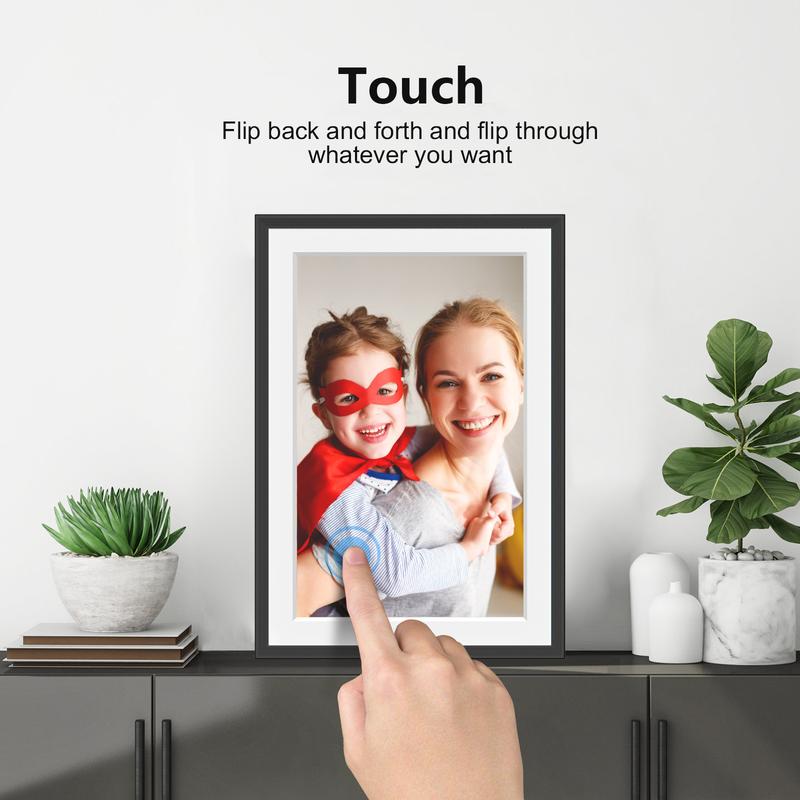 [Black Friday] Christmas Gift FRAMEO Digital Photo Frame, 10.1-Inch WiFi Digital Picture Frame with 1280x800 IPS FHD Touch Screen, Built-in  Wall Mountable Auto-Rotate Micro SD, Easy Share Photos Videos from Anywhere