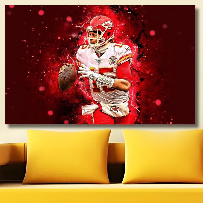 Patrick Mahomes Wall Art, Patrick Mahomes Poster, Kansas City Chiefs Poster, Gift for Birthday, UnFramed,Gift for Men