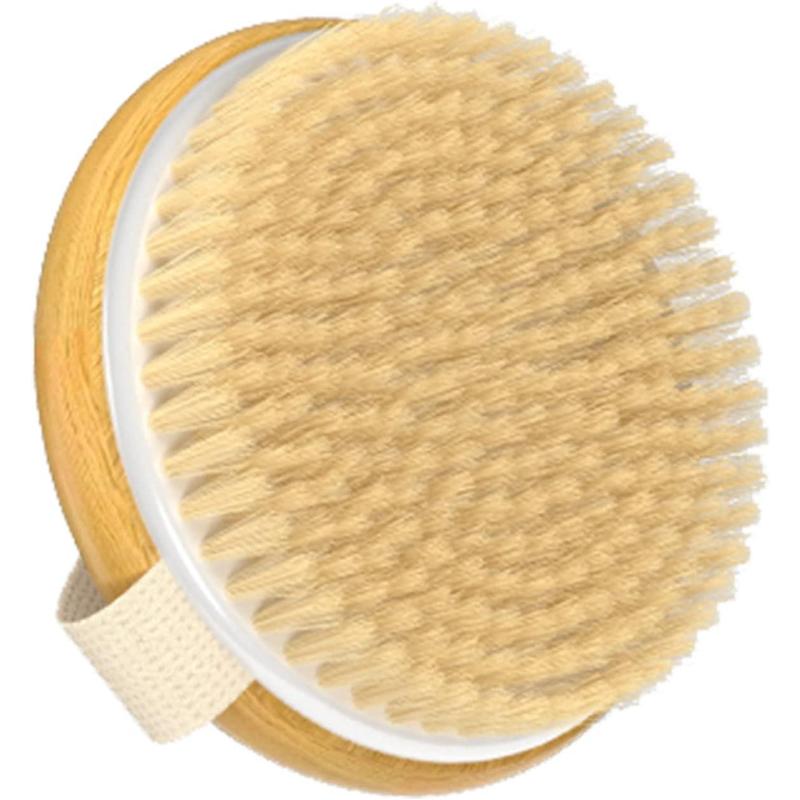 2-Pack Bamboo Body Brushes for Wet & Dry Use, Cellulite & Lymphatic, Soft & Stiff Bristles, Suitable for All Skin.