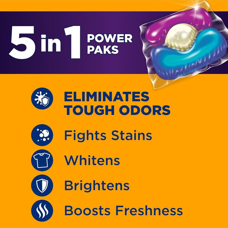 ARM & HAMMER plus Oxiclean with Odor Blasters Concentrated Laundry Detergent, 5-In-1 Laundry Stain Remover, Fresh Burst Detergent Power Paks, 42 Count Bag Church & Dwight