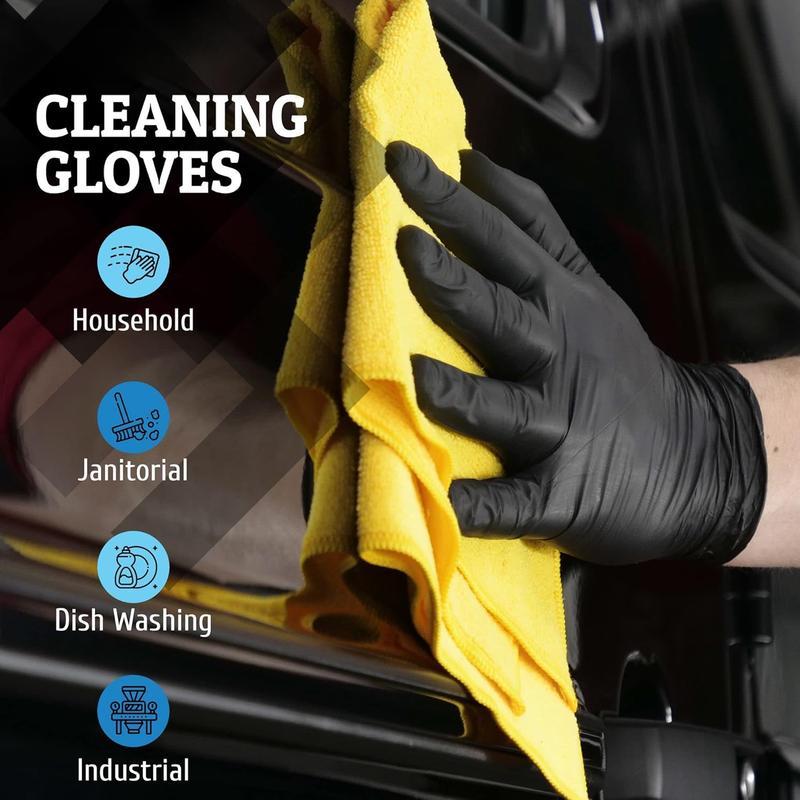 Black Nitrile Disposable Gloves  BBQ, Hair, Cooking, Mechanic Gloves versatile gloves