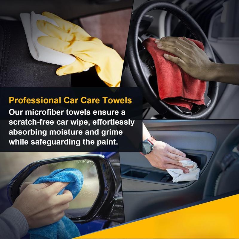 Commercial Grade Microfiber Shop Towels for Cleaning - Automotive, Bar, Mechanic, Restaurant, Garage, Housekeeping