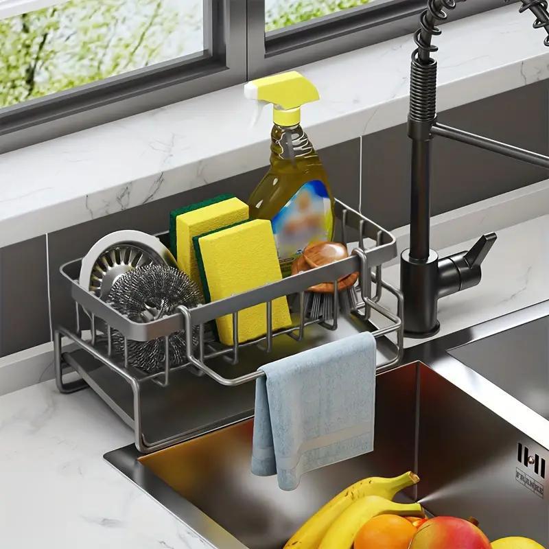 Kitchen Sink Storage Rack, Multifunctional Kitchen Countertop Sponge Storage Rack, Space Saving Kitchen Storage Rack, Kitchen Accessories