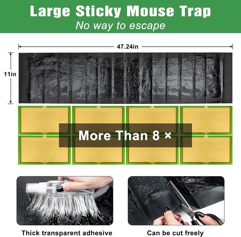 10 Pack Sticky Mouse Trap, Super Large 47.2 * 11'' Glue Traps for Mice, Peanut Taste Pheromone Rats Traps Indoor for Home, Rodent Snakes Spiders Roaches