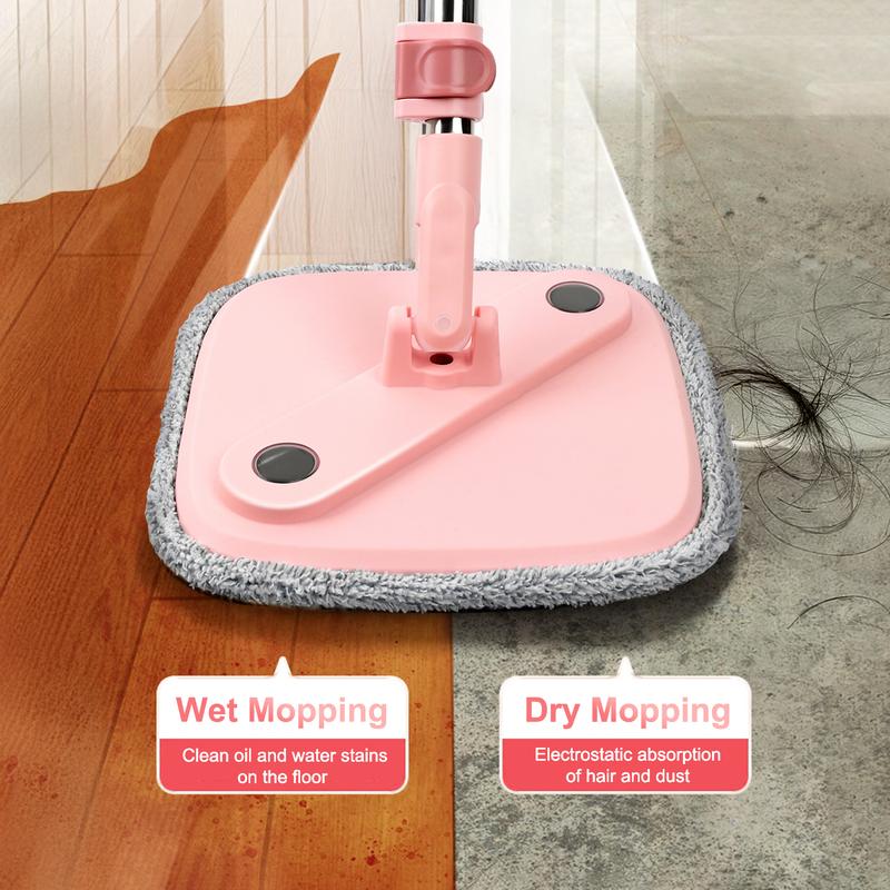 Spin Mop and Bucket Set with Self Separation Dirty and Clean Water System, Self Cleaning with Washable Mop Pads, Always Clean Floors with Clean Water