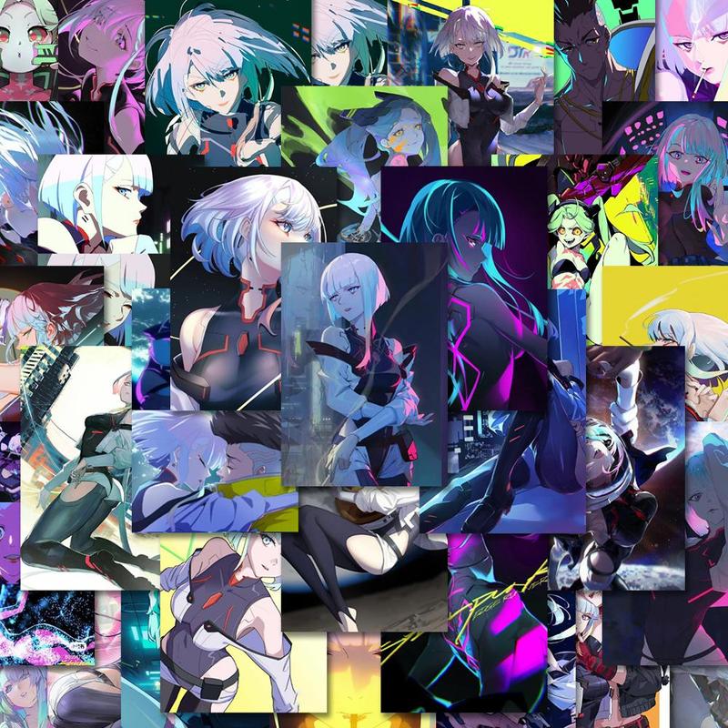 Cyberpunk Character Pattern Graffiti Sticker, 48pcs set Self Adhesive Decorative Sticker, Decorative Decal for Water Bottle, Laptop, Phone Case, Scrapbook