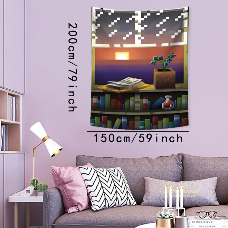 Pixel Sandbox Game Pattern Tapestry, Wall Hanging Decorative Tapestry, Wall Art for Home Living Room Bedroom Dorm, Room Decor