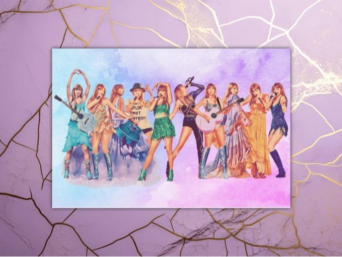 Swifties Eras Tour MULTI SIZES Horizontal Concert Poster Satin Finish Watercolor Pastel Pop Music Wall Artwork Gifts For Her Print, Paper Print, 180 MSG photo paper, Poster for home