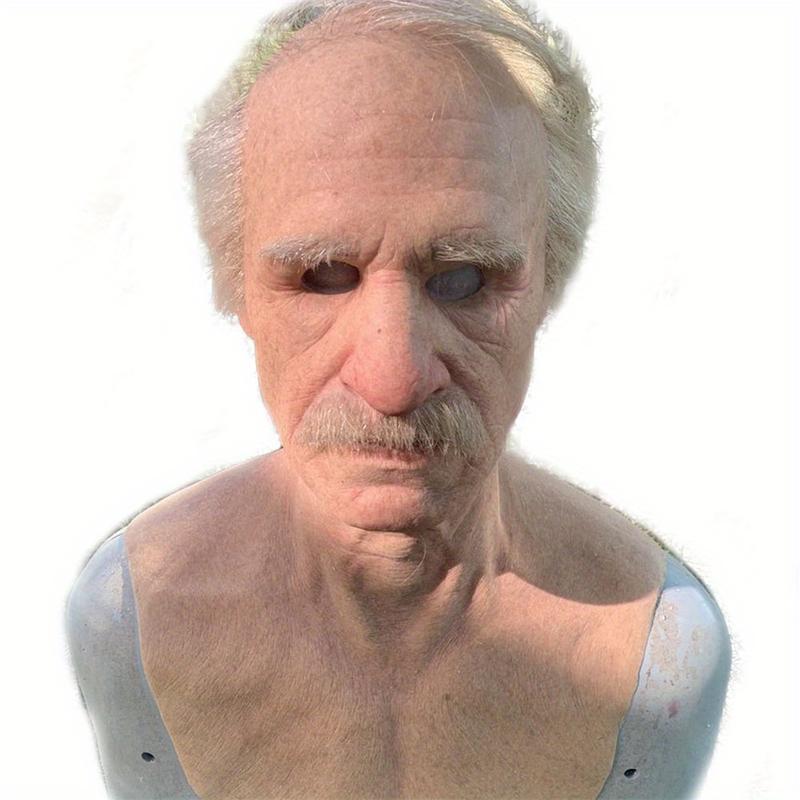 Change Your Look with Halloween, Christmas Latex Old Man Mask Headwear-Skin-Safe Latex Props for Adult Parties and Holiday Decorations