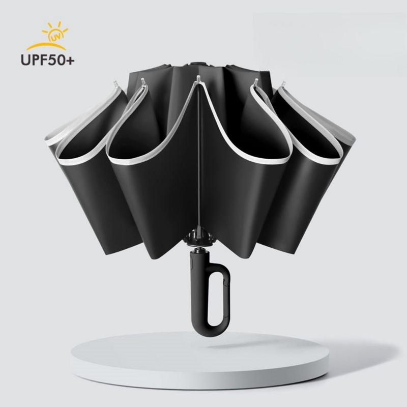 Large Folding Umbrella, 1 Count Automatic Open & Close Umbrella with Loop Handle,  Outdoor Umbrella, Waterproof Umbrella for Car, Outdoor, Travel