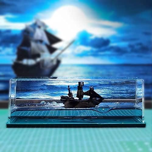 Ship in a bottle-dashboard decorations,Cruise Ship Fluid Drift Bottle-Black Pearl,Unsinkable Cruise Ship Toy,Cruise Ship Fluid Drift Model Decoration,Home Decoration Toys Gift