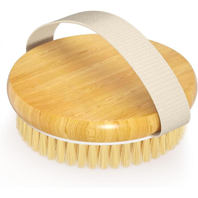 2-Pack Bamboo Body Brushes for Wet & Dry Use, Cellulite & Lymphatic, Soft & Stiff Bristles, Suitable for All Skin.