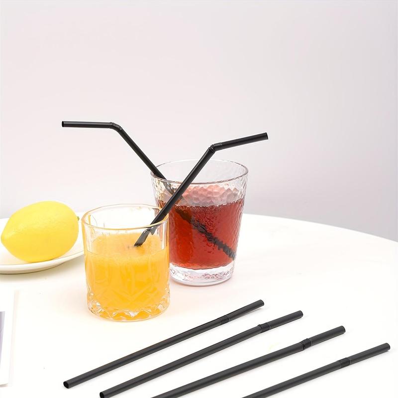 Disposable Straws, 100pcs Flexible Plastic Straws, Disposable Drinking Utensils for Home Kitchen Party Restaurant, Kitchen Essentials, Mean Girls Decorations