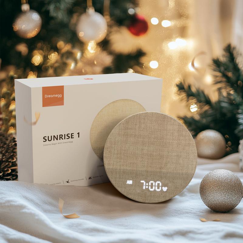 Sunrise Alarm Clock and Sound Machine Nightlight, Christmas Gift, Digital Dimmable Clock for Bedroom, 26 Sleep Sounds, White Noise Machine for Adults, Wake Up Light Alarm Clock Decor