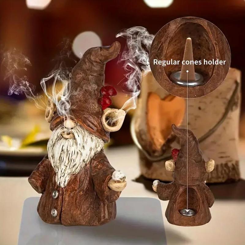 Gnome Design Candle Holder, 1 Count Cute Resin Statue Ornament, Desktop Decoration for Home Office, Unique Gift for Women & Men