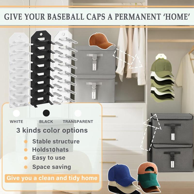 BlackFriday Baseball Hat Rack for Wall, 1-Pack Hat Organizer, Hat Storage Organizer, Hat Hanger Display, Suitable for Door, Closet, Wall. Hanging Smooth Installation Pad