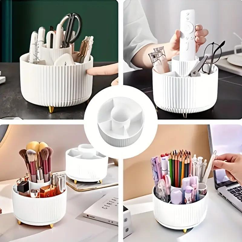 360 Degree Rotatable Makeup Brush Storage Box, Multi-functional Makeup Tool Holder, Durable Makeup Brush Storage Box for Bedroom Bathroom, Christmas Gift