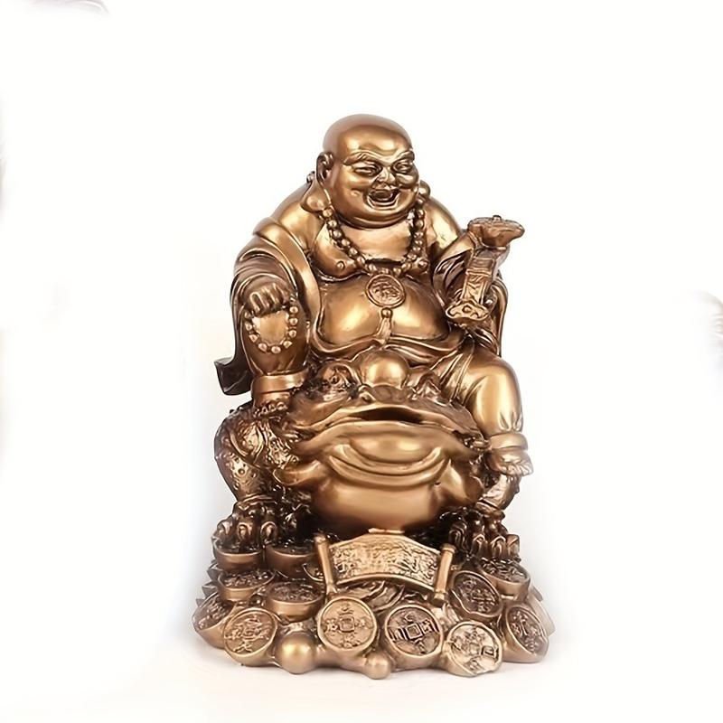 1pc Feng Shui Laughing Buddha Statue - Attract Wealth & Happiness - Wealthy Toad on Money Frog Design - Perfect Car & Home Decor for Chinese New Year - Eye-Catching Prosperity Charm