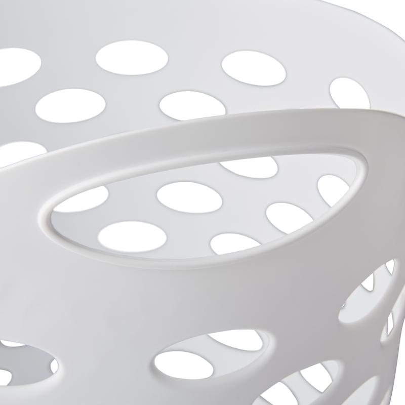 2 Bushel Round Laundry Basket with Handles, White