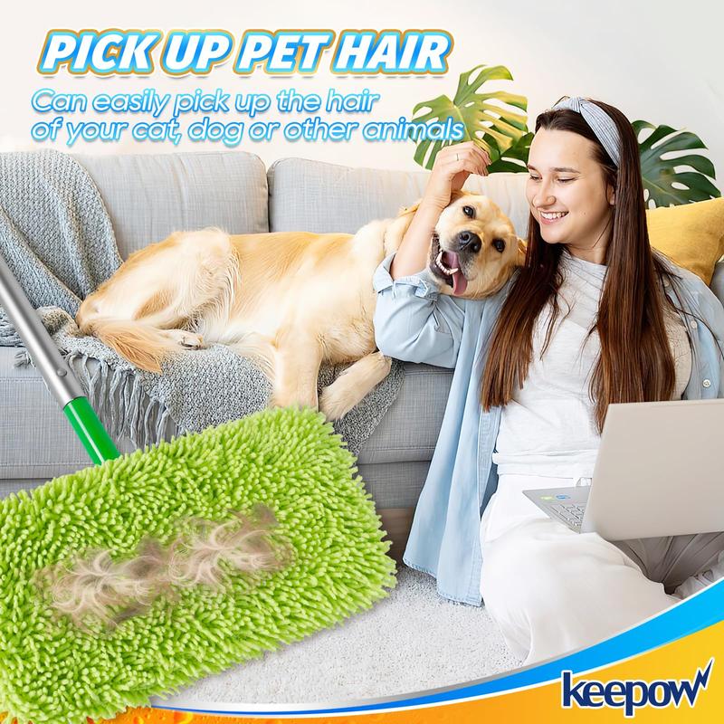 KEEPOW Reusable Microfiber Mop Pads for All 10 Inches Flat Mop 6 Pack (Mop is Not Included)