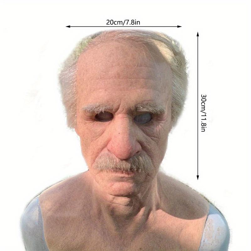 Change Your Look with Halloween, Christmas Latex Old Man Mask Headwear-Skin-Safe Latex Props for Adult Parties and Holiday Decorations