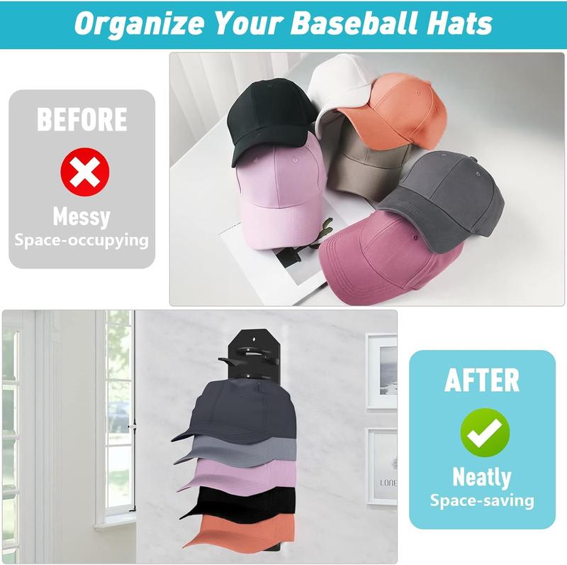 BlackFriday Baseball Hat Rack for Wall, 1-Pack Hat Organizer, Hat Storage Organizer, Hat Hanger Display, Suitable for Door, Closet, Wall. Hanging Smooth Installation Pad