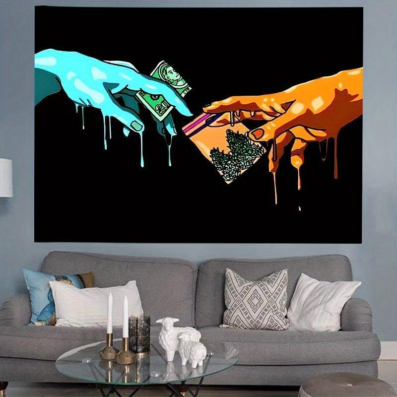 Modern Street Art Tapestry, Hands Pattern Wall Hanging Tapestry, Wall Art for Living Room, Bedroom, Home Decor, Room Decor