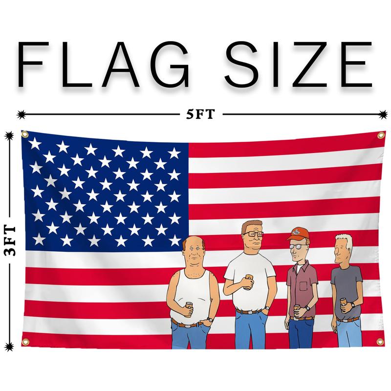 King of the Hill TV show America Flag Fun tapestry 3*5FT banner wall hanging wall art flag suitable for home decoration college dormitory bedroom living room party decoration flag