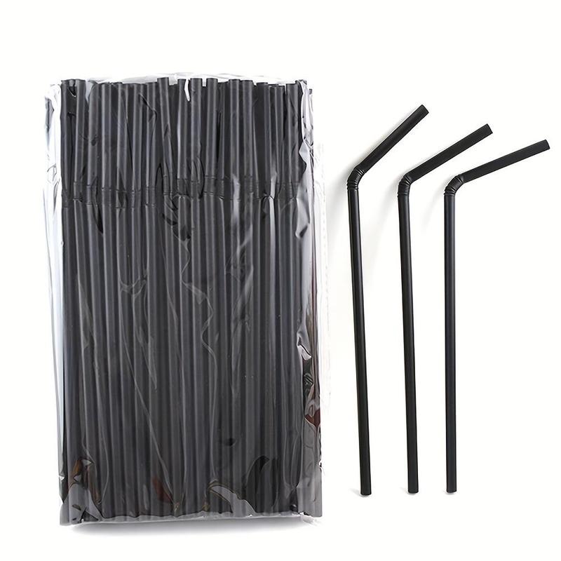 Disposable Straws, 100pcs Flexible Plastic Straws, Disposable Drinking Utensils for Home Kitchen Party Restaurant, Kitchen Essentials, Mean Girls Decorations