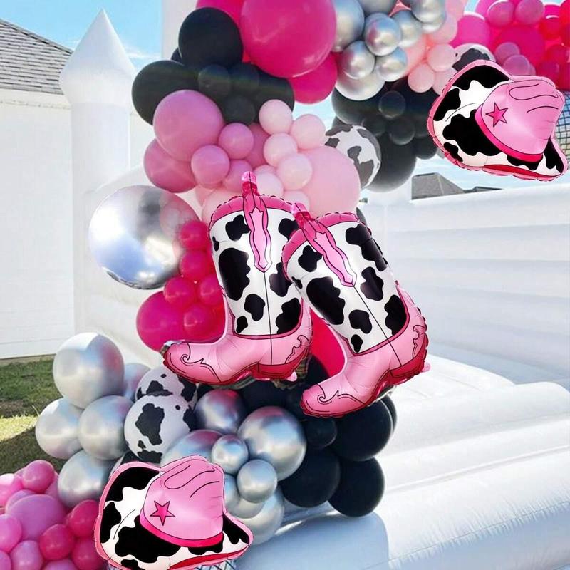 Cowgirl Theme Balloon Garland Arch Kit, 127pcs set Colorful Cow Print Balloon, Latex Balloon for Birthday Party Wedding Anniversary Ceremony Graduation