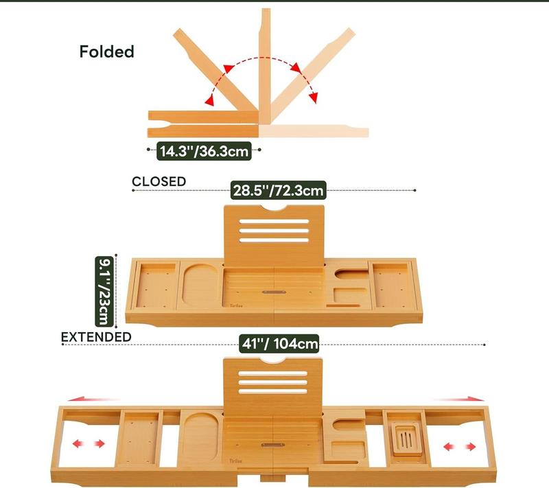 Expandable Bathtub Tray Caddy - Perfect Housewarming, New Home, Anniversary, Wedding, and Bridal Shower Gift for Couples and Women