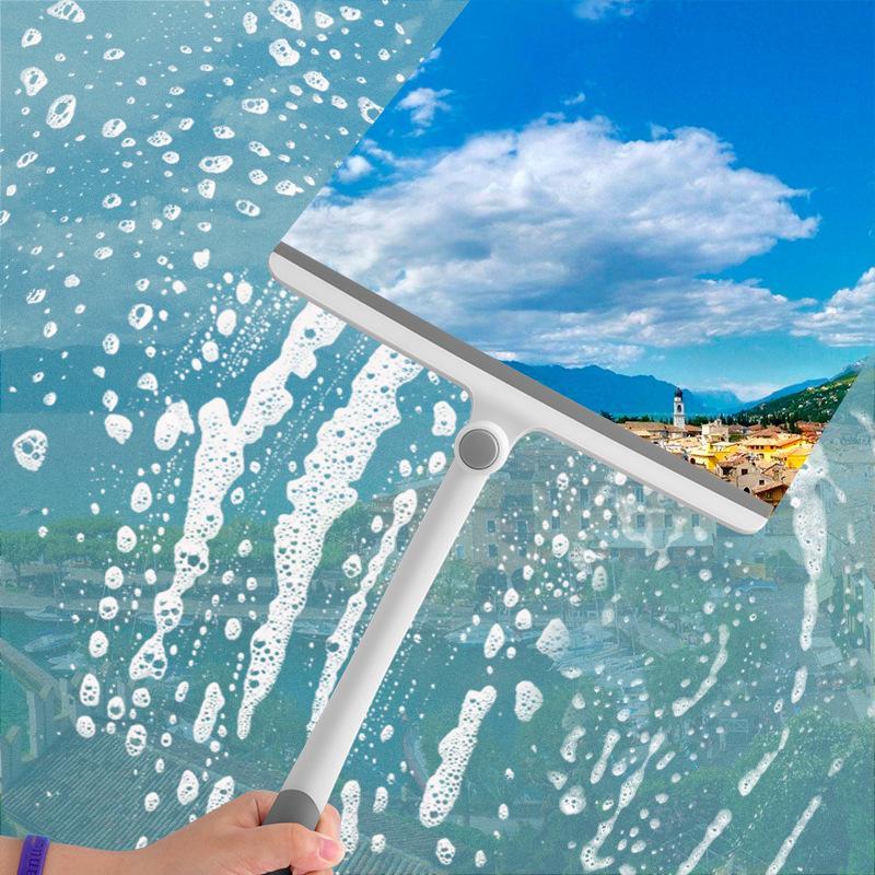 360° Rotatable Glass Squeegee, 1 Count Household Window Cleaning Squeegee with Handle, Bathroom Cleaning Squeegee, Home Cleaning Tool