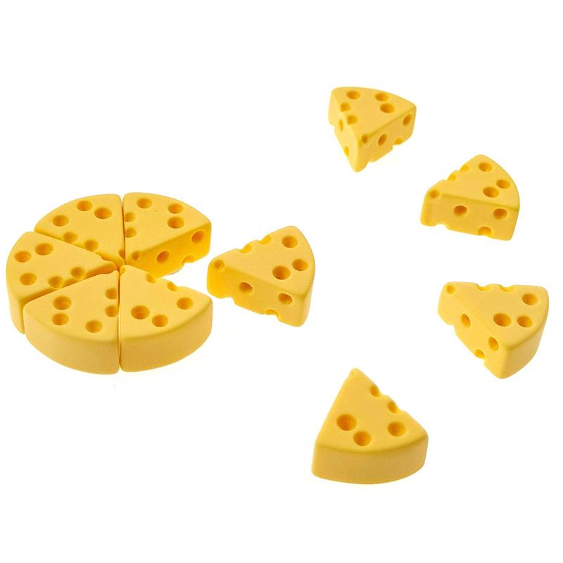 Cheese Shaped Fridge Magnet, 10pcs set Cute Simulation Cheese Fridge Magnet, Magnetic Decoration for Home Kitchen Office