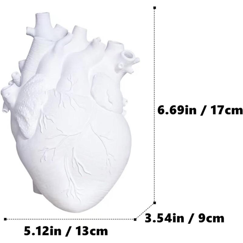 Heart Shaped Decorative Vase without Flower, 1 Count Modern Unique Resin Vase, Decorative Vase for Home Wedding Desktop Living Room Decoration