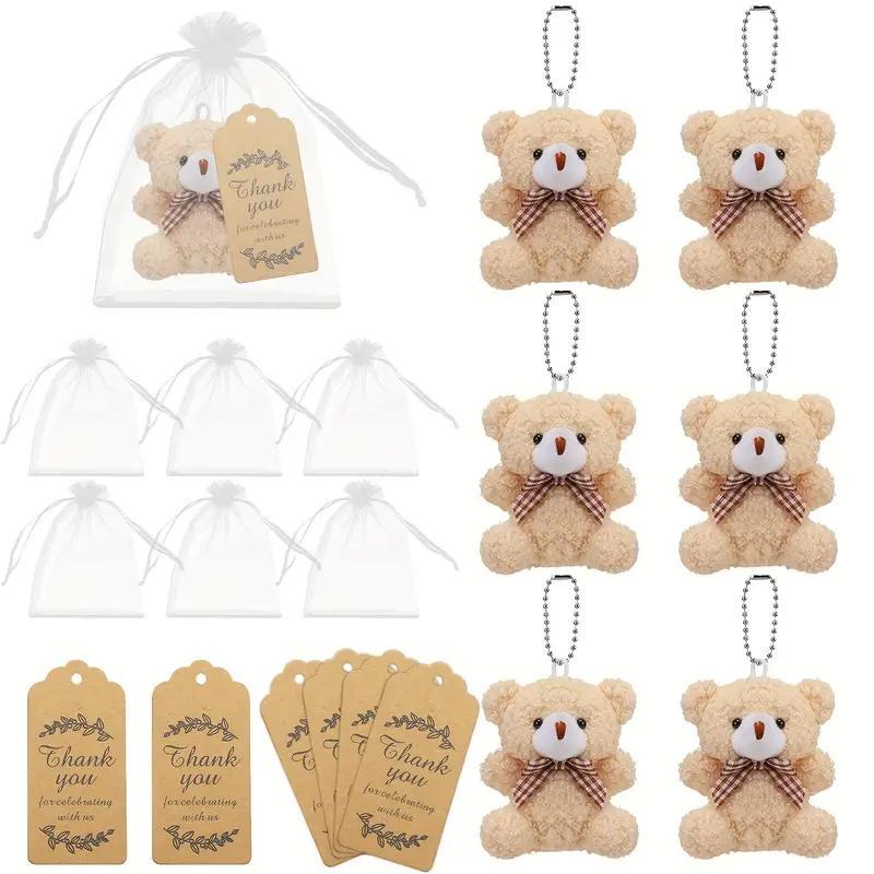 Teddy Bear Plush Doll with Gift Tag, 18pcs set Cute Bear Doll with Gift Box, Wedding Party Gift, Party Favors for Wedding Birthday