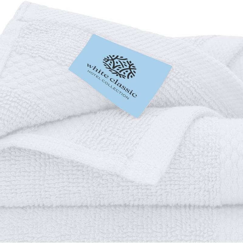 Cotton Towels - Large Hotel Spa Bathroom Towels | Pack of 12 | White