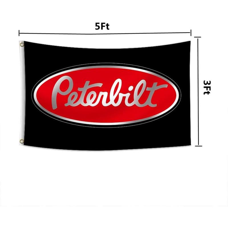 Peterbilt Flag 3x5 Feet Banner,Funny Man Cave Wall Tapestry with Brass Grommets for College Dorm Room