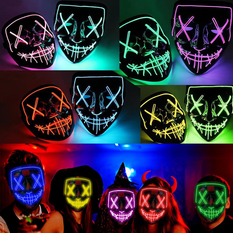 Pop trend Halloween Mask LED Light up Mask Scary mask for Festival Cosplay Halloween Costume Masquerade Parties, Carnival ,Gift Accessories