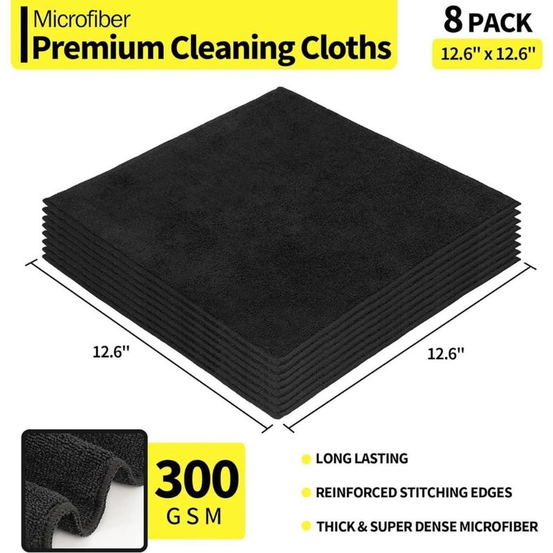 Premium Microfiber Cleaning Cloth, 8 Pack, 12.6